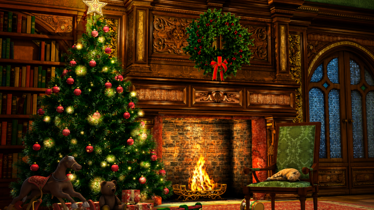 10x10ft Fireplace Backdrop