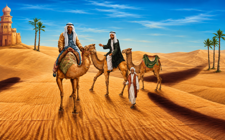 20x10ft Camels in Desert Backdrop