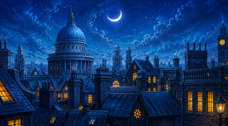 26x13ft London Rooftops Backdrop