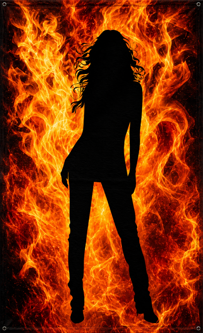 5x8ft (1.5mx2.4m) Female Silhouette Banner