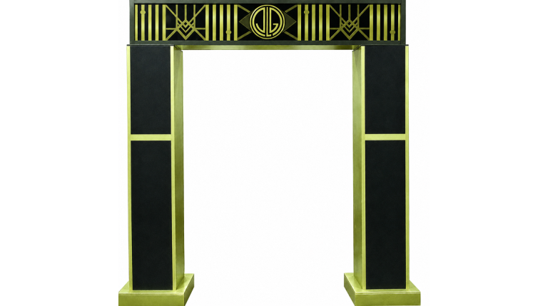 9x8ft Wooden 3D Black & Gold Art Deco Entrance
