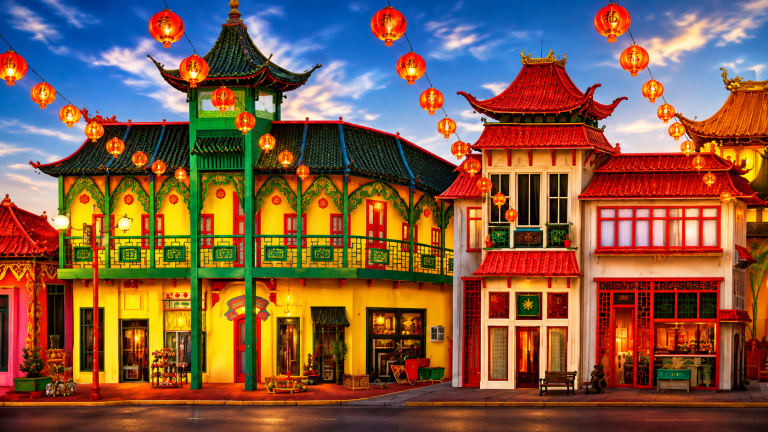 BDAS002 – 20ft x 10ft (6m x 3m) Oriental Street Backdrop