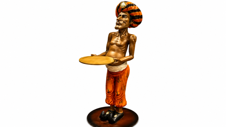 Life Size Resin Cast Arabian Waiter Statue
