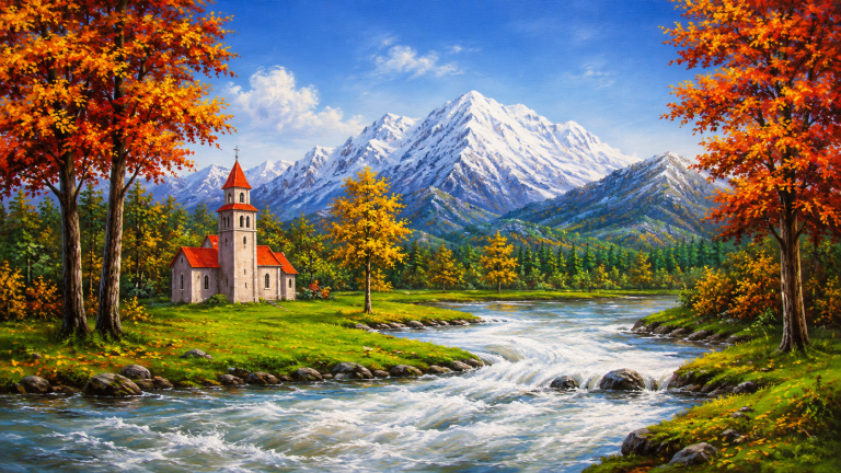 20x10ft Bavarian Alps Backdrop