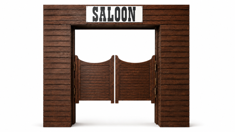 9x8ft Wooden 3D Saloon Swing Doors Entrance