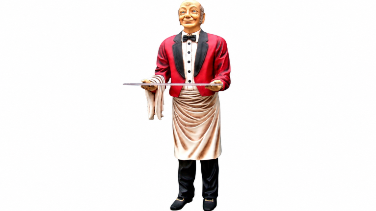 Life Size Resin Cast Butler Statue