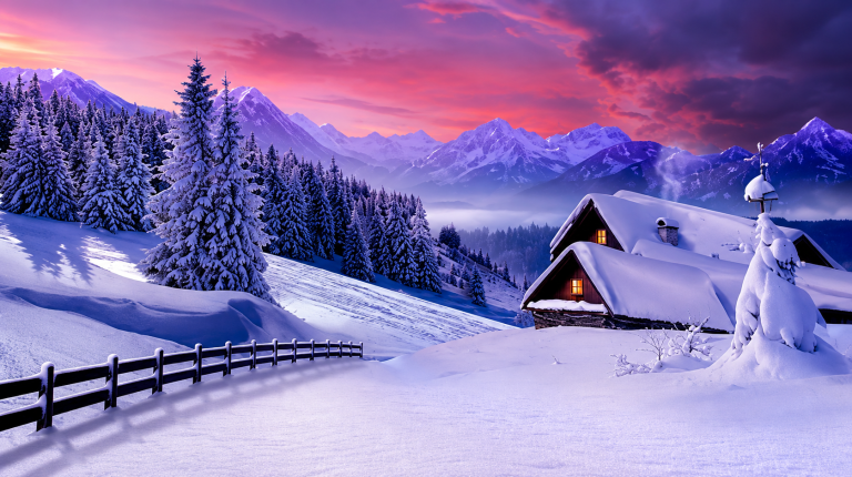 20x10ft Snowed In Backdrop