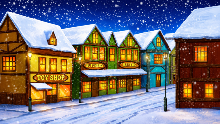 20x10ft-Town-Winter-Night-0-Backdrop
