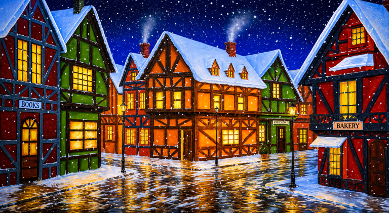 20x10ft Winter Market Backdrop
