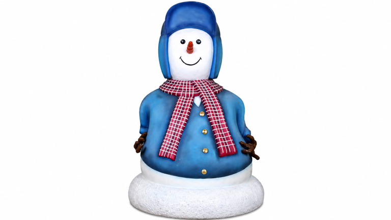 Life Size Resin Cast Snowman – Blue