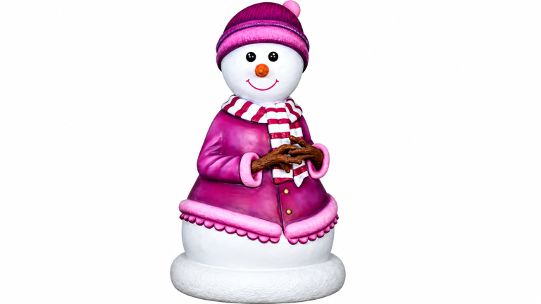 Life Size Resin Cast Snowman – Purple