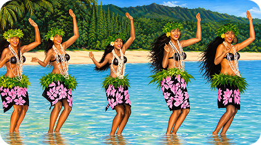 20x10ft Hula Girls Backdrop